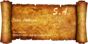 Sax Ambos névjegykártya